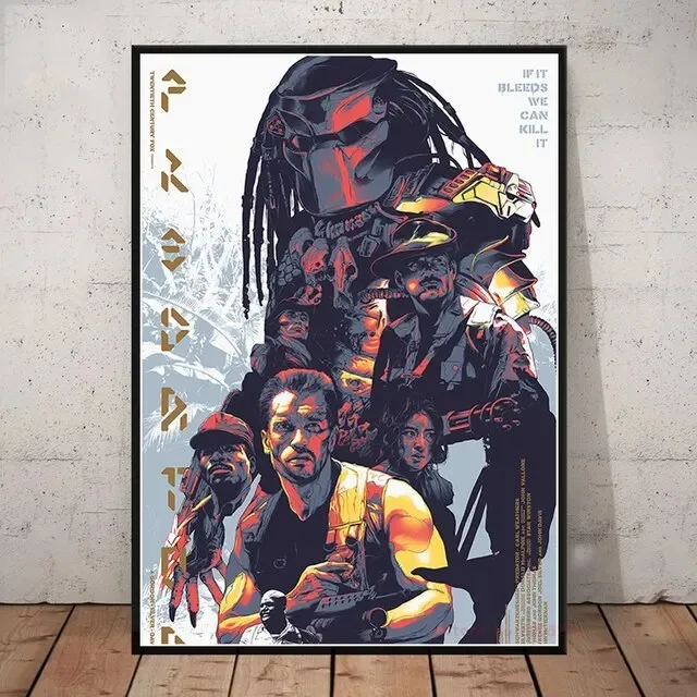 The Predator Poster Retro Hot Classic Horror Movie Pictures Canvas Wall Art Quality Painting for Living Room Home Decor