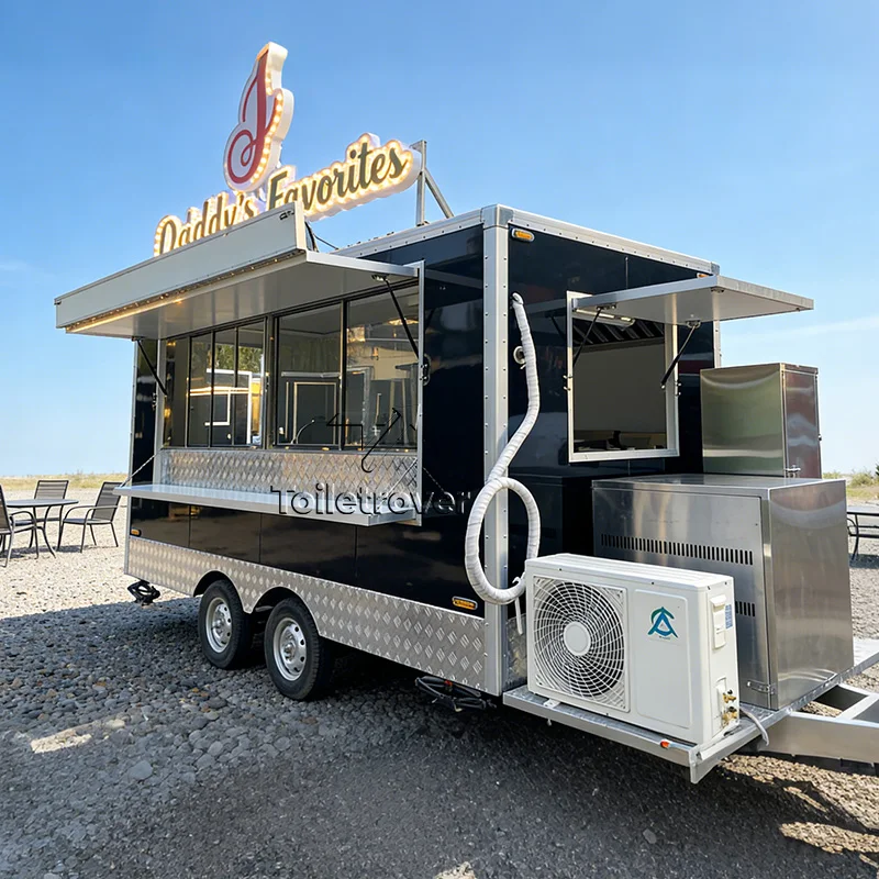 

Mobile Food Truck Trailer Doner Kebab Fully Equipped Food Trailer Large Outdoor Amusement Equipment Food Trucks with Gas Oven