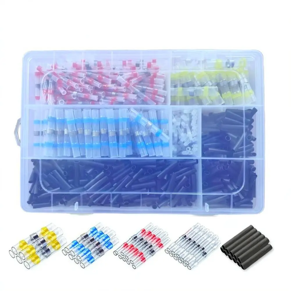 Solder Seal Wire Connectors Heat Shrink Butt Terminals Waterproof Electrical Splice Set For CNHH Marine Vehicle Cable Connection