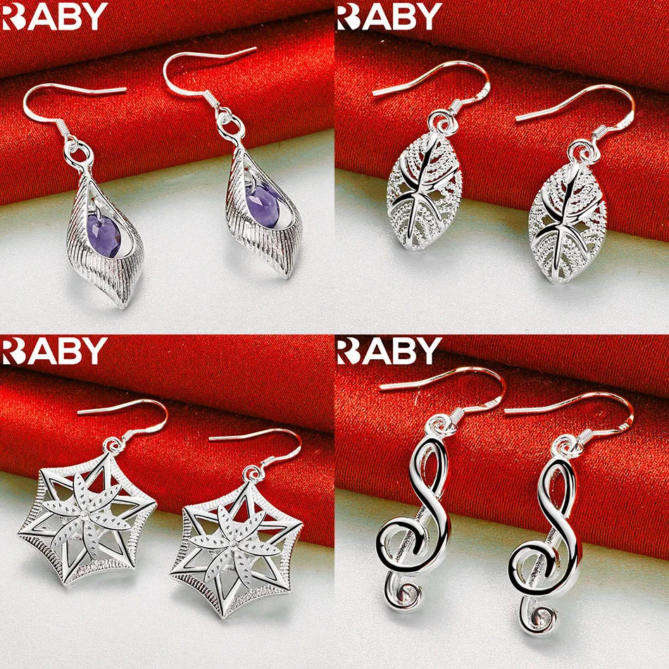 

URBABY 925 Sterling Silver Geometric Drop Earrings For Women Charm Trend Birthday Gifts Fashion Party Fine Jewelry