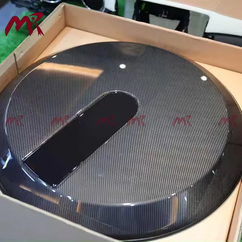 

For Benz G-Class Dry Carbon Fiber Spare Tire Cover G63 G500 G450 W463 W464 W465 Universal Dry Carbon Fiber With Logo
