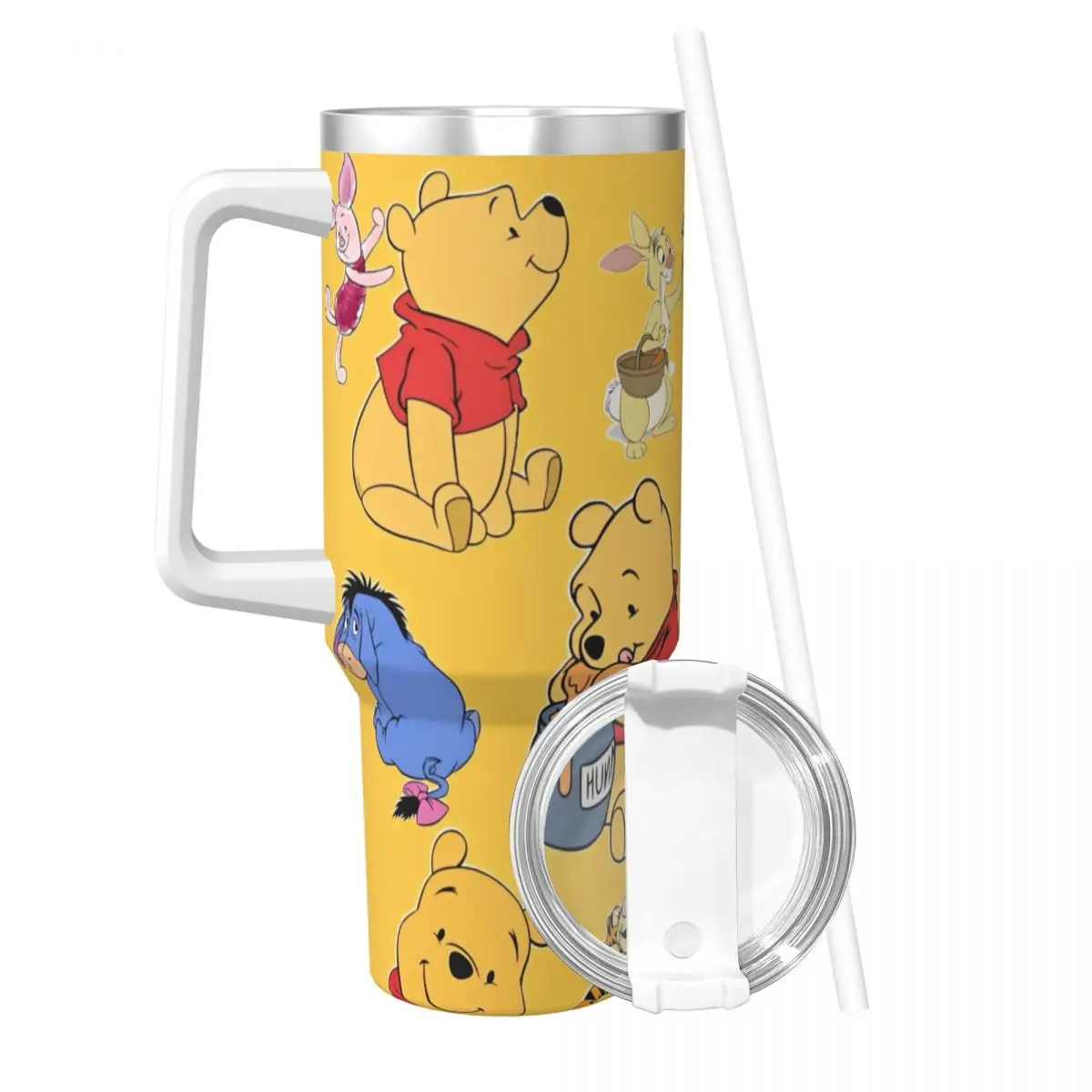 Winnie The Pooh Stainless Steel Tumbler Driving Mugs Cup 40oz Thermal Cups Heat Preservation Cold and Hot Milk Tea Water Bottle