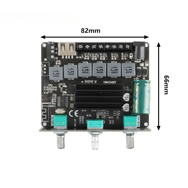 YS-E100H App التحكم 50Wx2 + 100W مكبر للصوت مجلس TPA3116D2 2.1 ثنائي القناة بلوتوث متوافق 5.1 + AUX + U القرص + USB كارت الصوت #3