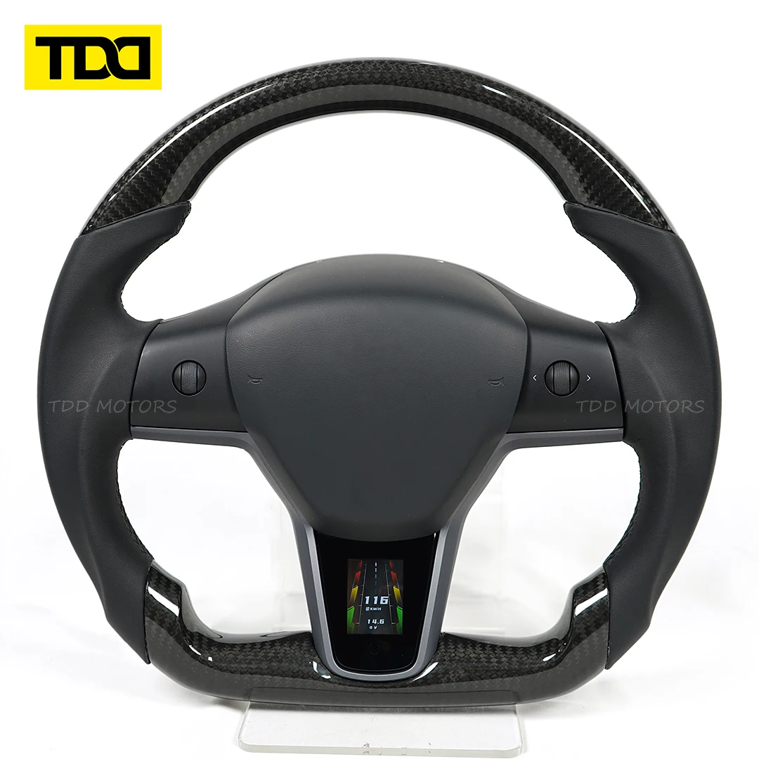 TDD Steering Wheel Smart Trim LCD Display for Tesla Model 3 Model Y  Multi-function Touch Screen Display APP Easy Control