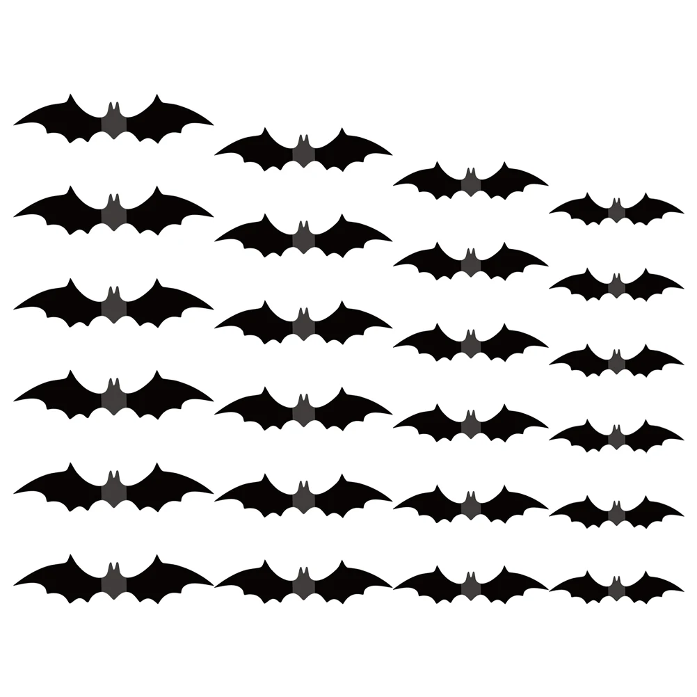 

112 Pcs Bat Background Decorative Wall Stickers Halloween Decals Decorations Indoor Pvc Party Gothic Room