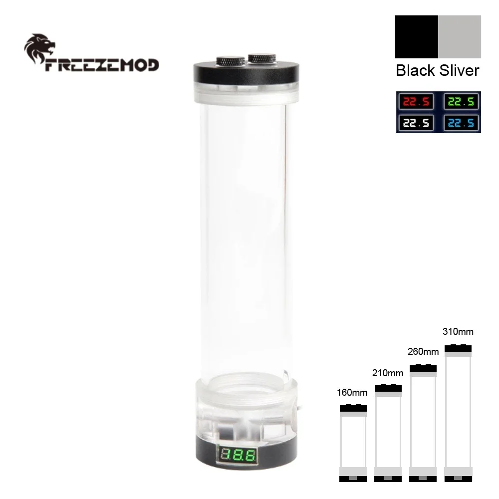 

FREEZEMOD OD 60MM Water Tank Acrylic Cylindrical Box With Temperature Display 160/210/260/310mm Symphony YSX-PMX