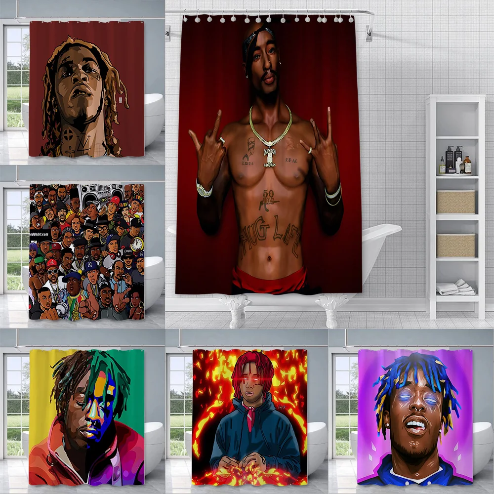 

Rapper T-Travis S-ScottS Shower Curtain Waterproof Polyester Fabric Paint Bath Curtains Home Bathroom Decor Curtain With Hook