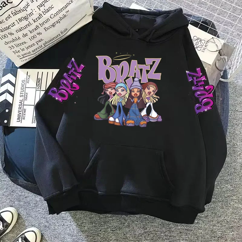 Sudadera con capucha de Bratzs de dibujos animados para mujer, sudaderas con capucha Y2k, Sudadera con capucha de manga larga, ropa Y2k Harajuku, ropa de otoño