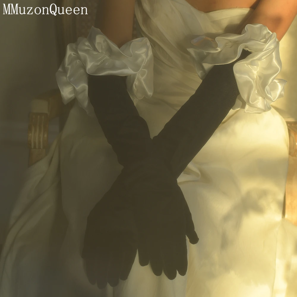 MMQ  Black Floral Long Glove Bridal Accessory Dresses Can Be Customized With Gentle Temperament amanda novias official MM30A