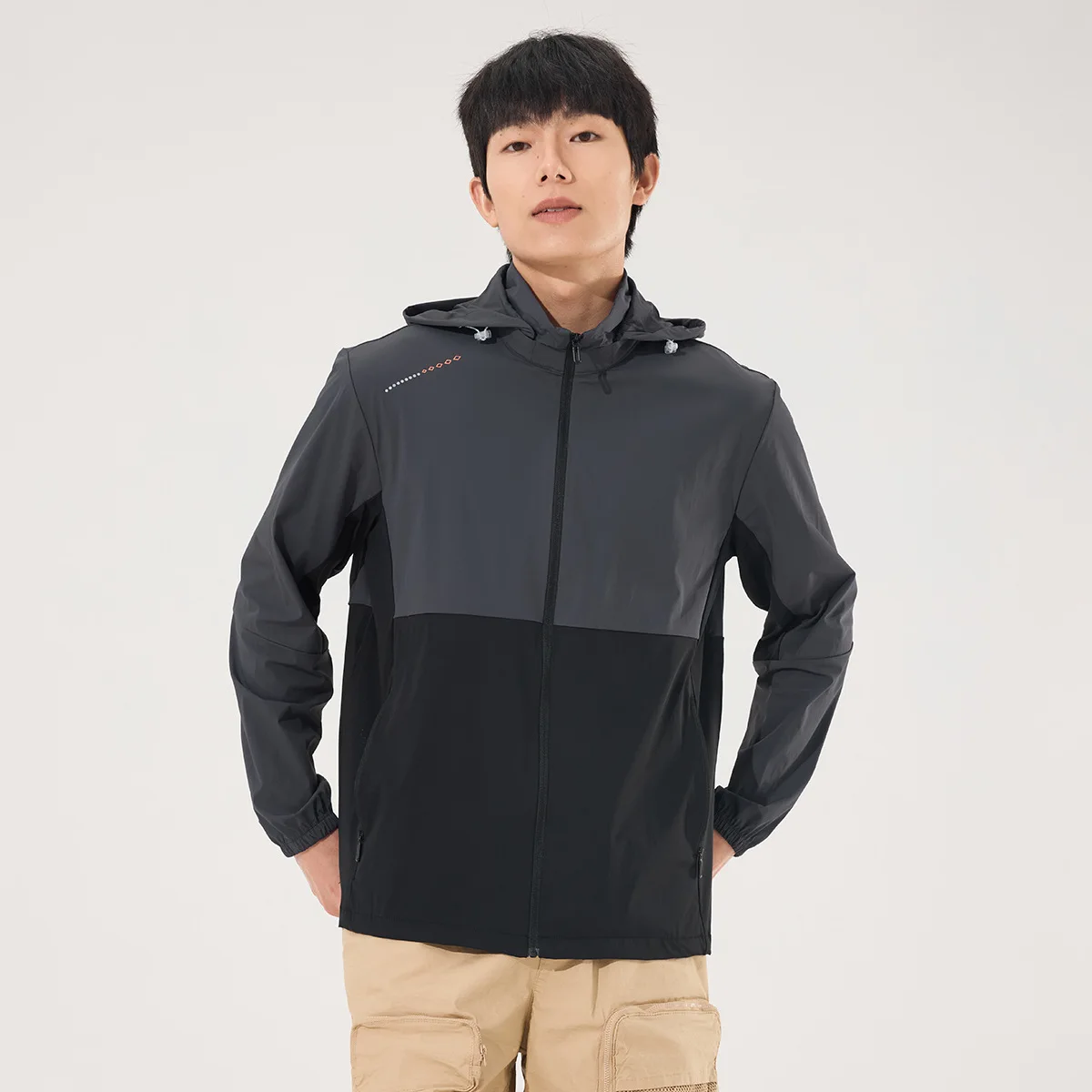 Men's UPF 50+ Lightweight Athletic Jacket Sun Protection Full Zip Long Sleeve Shirts Hiking Outdoor Pockets