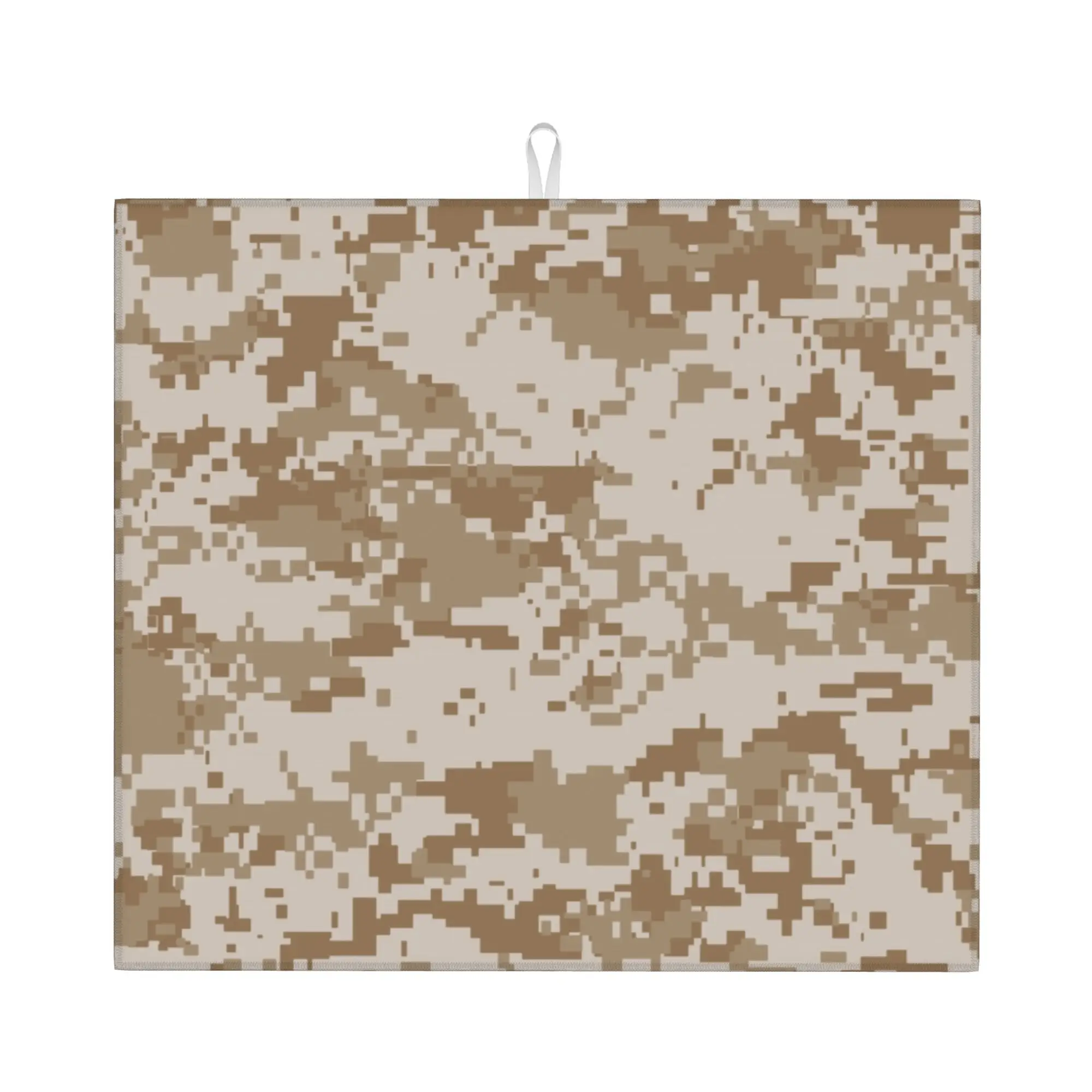Drying Mat For Kitchen Digital Desert Camo Barware Tableware Oil Proof Military Camouflage Washable Kitchen Sink Drying Pad