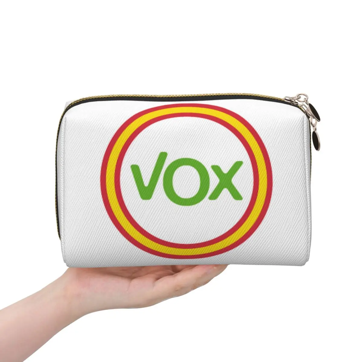 Espana Vox Logo España Fiesta Política Español 1 Bolsa de Cosméticos para Mujer Bolsa organizadora de Maquillaje de Viaje Almacenamiento de artículos de tocador Caja de Kit Dopp