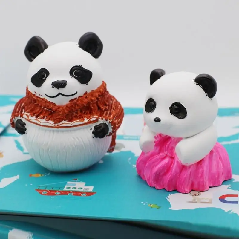R3MC Delicate Panda Craft Silicone Mold Versatile Panda Silicone Mould Decors Molds for Colorful Plaster Crafting