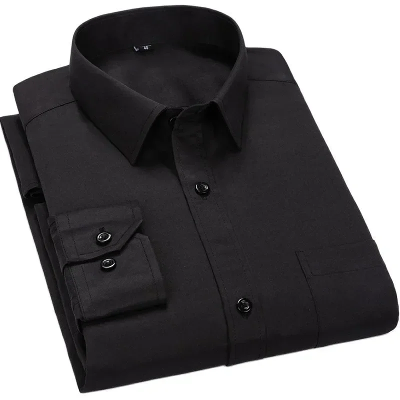 

New Formal Fashion Social Long Sleeved Business Work Plus Size Mens Striped Dress Shirts Smart Casual Shirt SIZE 47 48