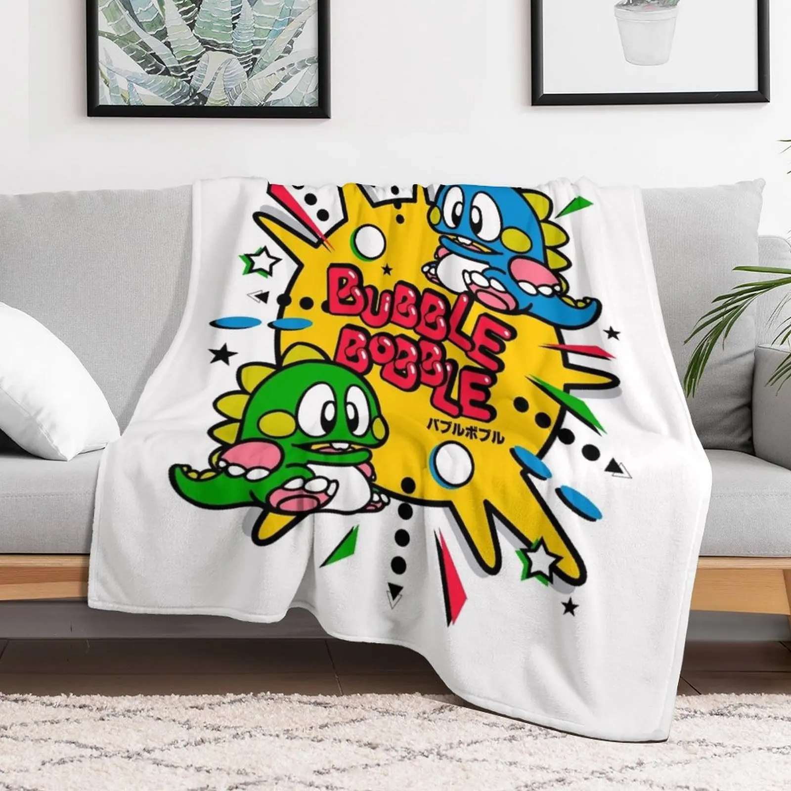 Bubble Bobble Throw Blanket Flannel Bed Fashionable Flannels Blankets