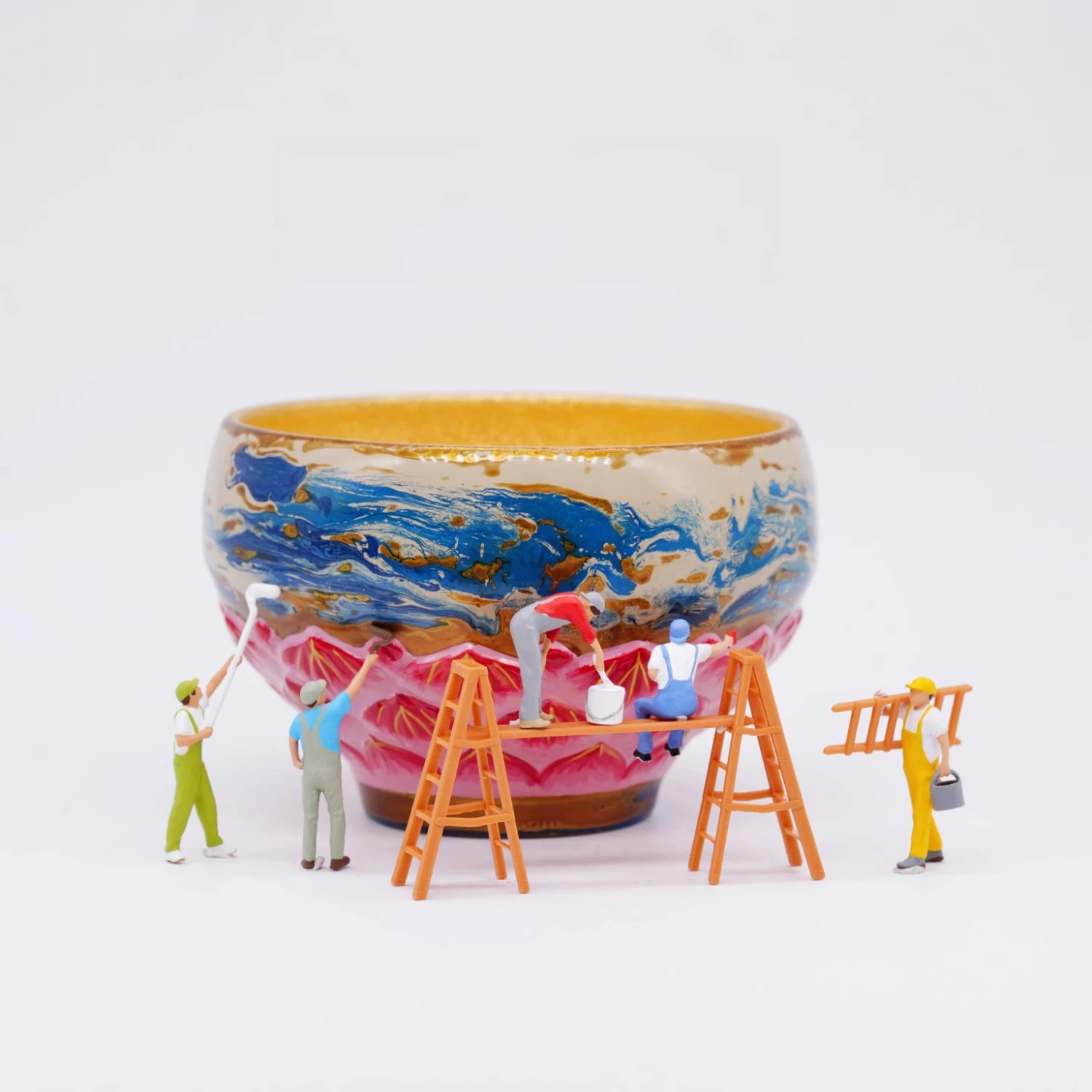 

Resin 1/64 Painter Miniature Figure 1/87 Model Diorama Microlandscape Sand Table Scene Micro Photography DIY Collectible Decora