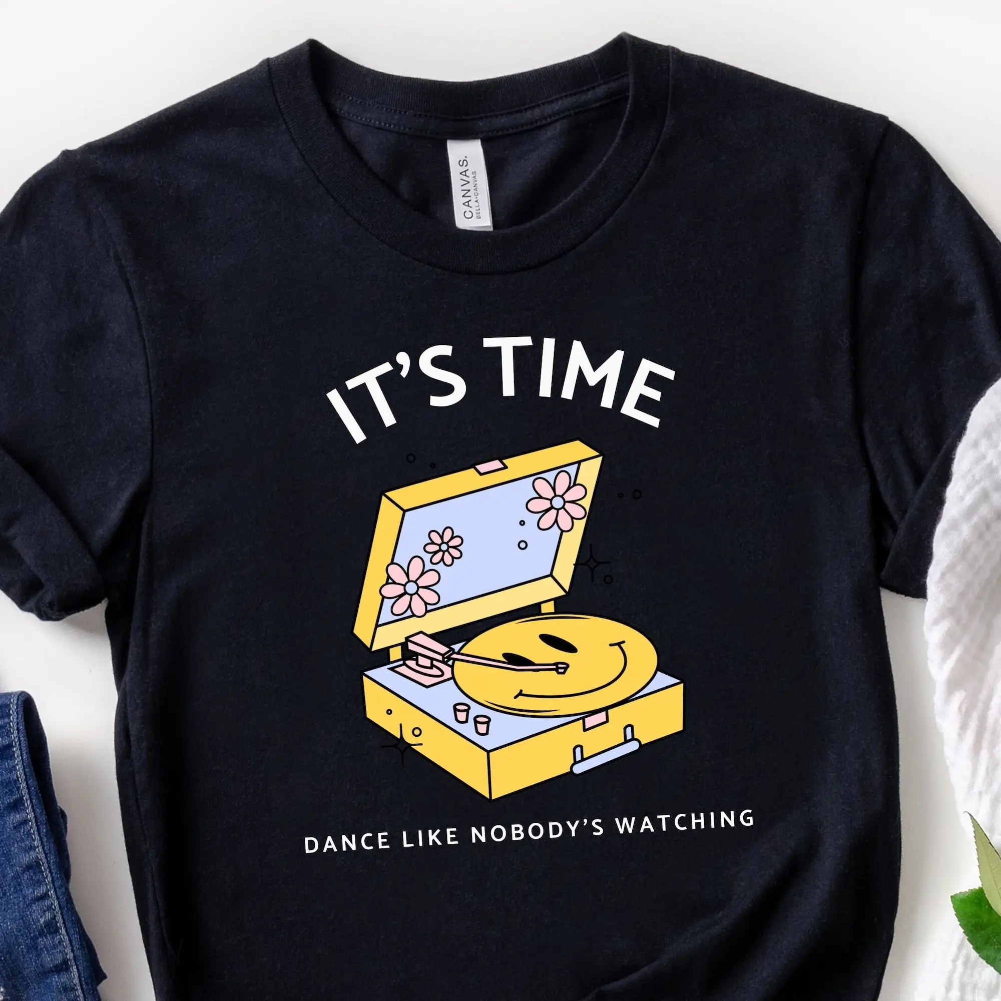 Its Time Dance Like Nobody Is Watching Vinyl Record T Shirt Player Collector Dj S Musician Dancer