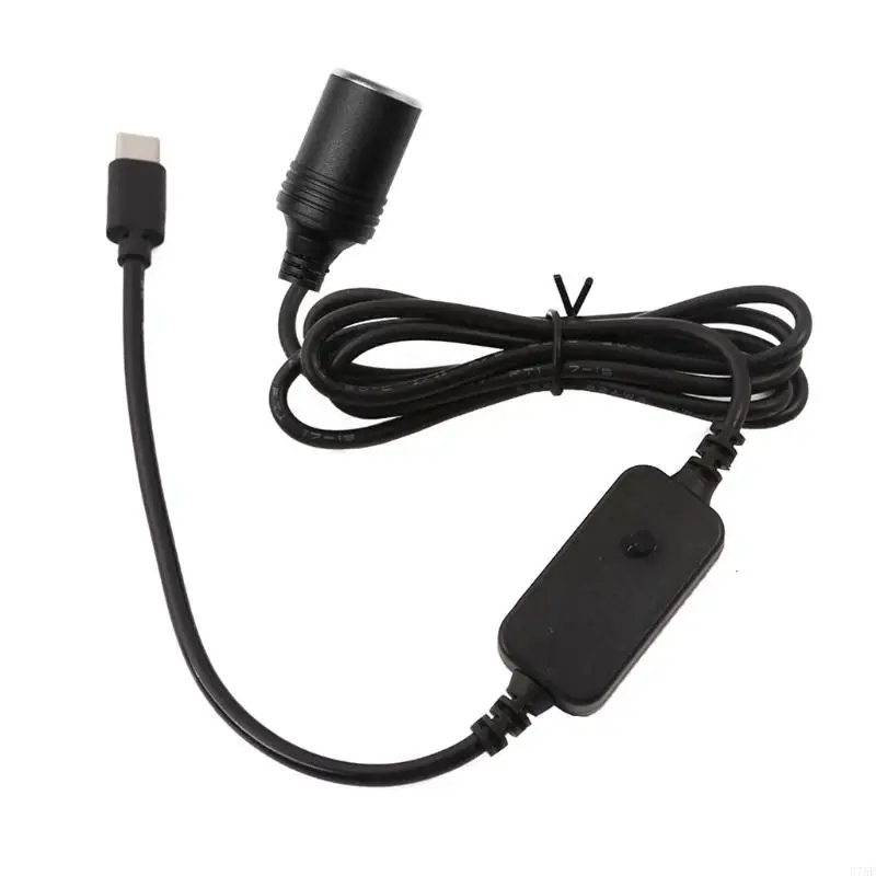 

U75E Universal Car Adapter TypeC 5V9V12V15V20V Cigarette Socket Cable