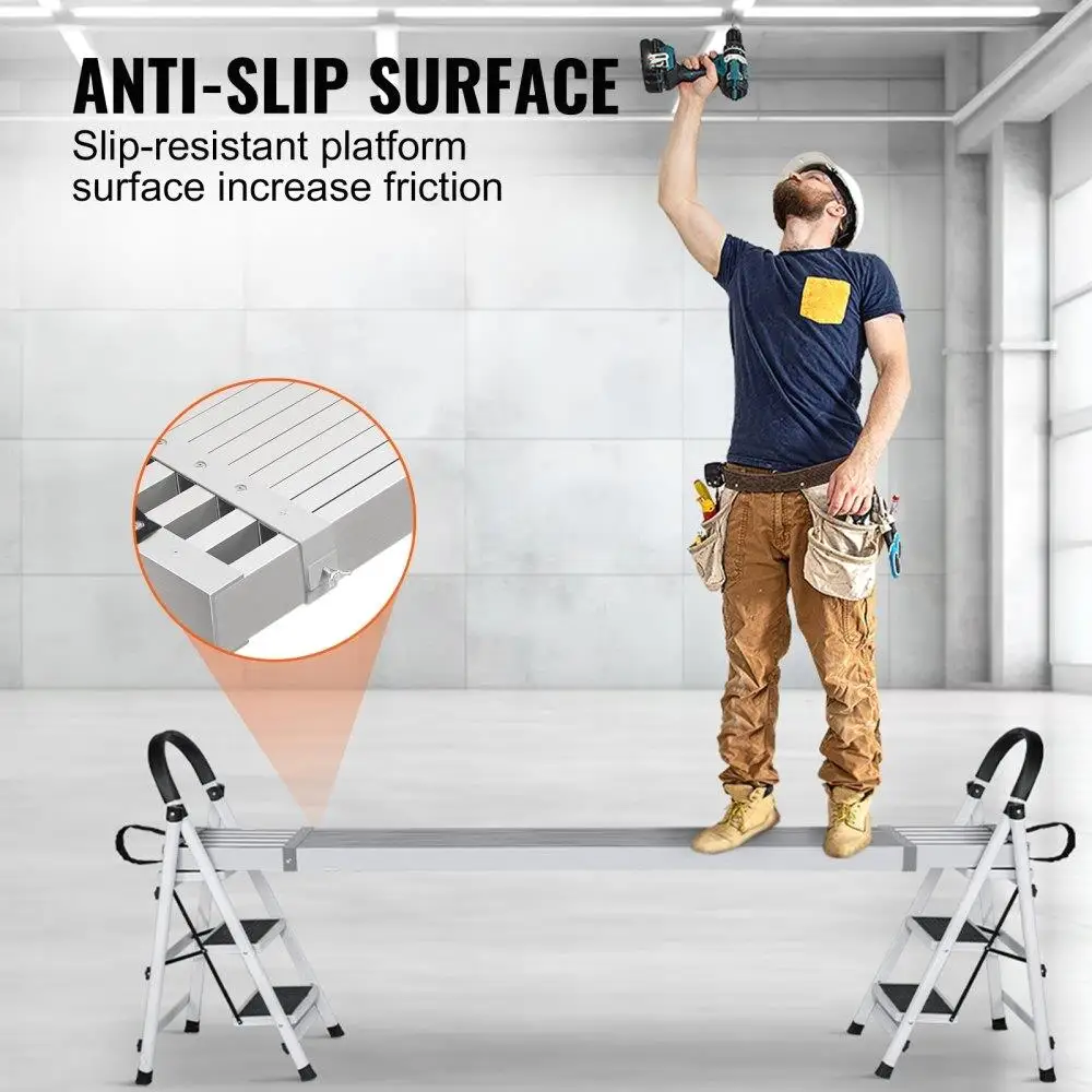 لوح عمل من الألومنيوم تصغير سعة 500 رطل قابل للتعديل بطول 6-9 قدم 12.5 بوصة عرض تمديد لوح ألومنيوم