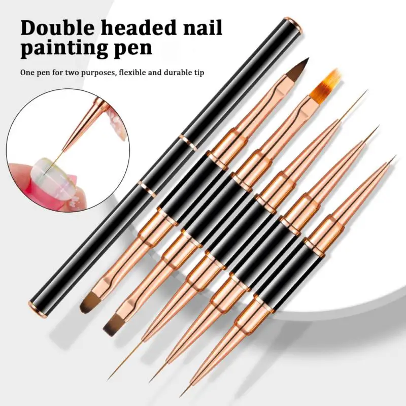 Professional Nail Art Brush Set Double-Ended Nail Art Brushes For Long Lines, Thin Liner Brush For Nails Detail