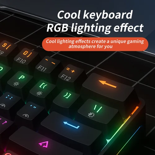 Imagen 2 del producto MUCAI 61Key Esports Teclado mecánico Mini portátil con cable USB intercambiable en caliente efecto de luz RGB eje rojo compacto y práctico