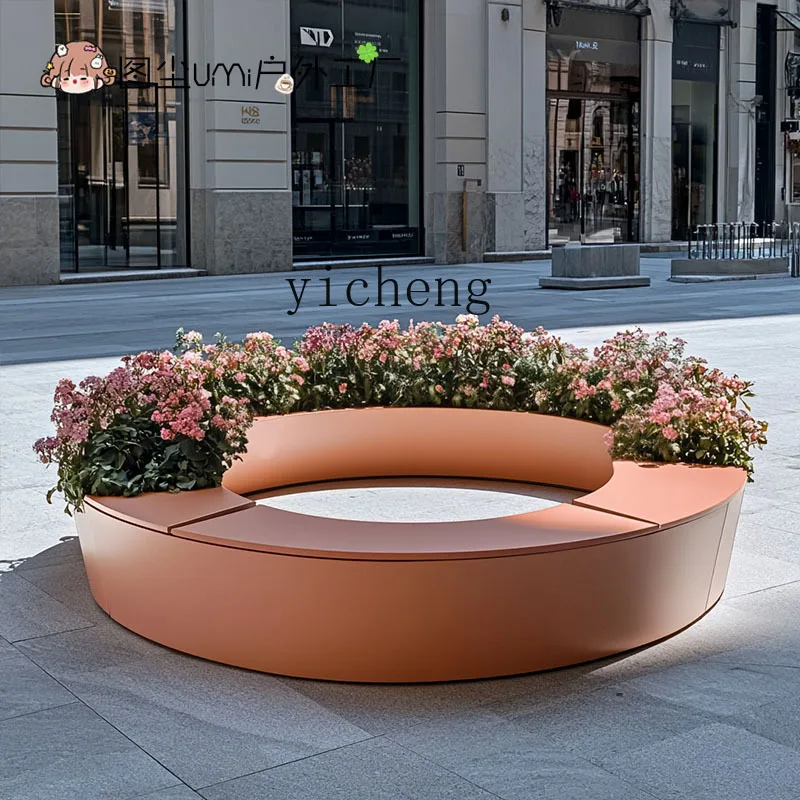 

FY outer pendulum commercial street square rest area flower box seat combination flower bed