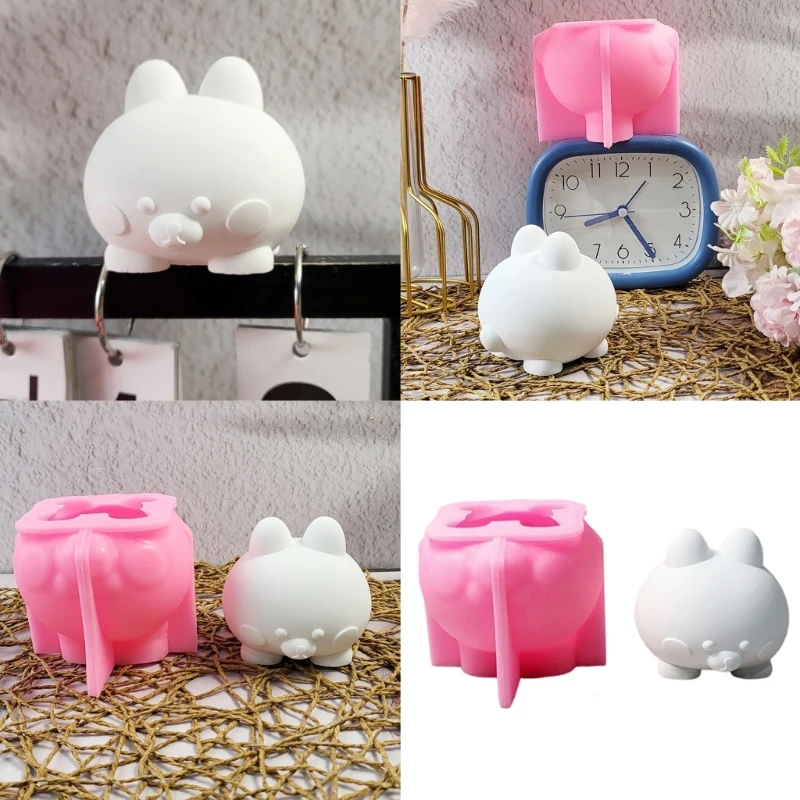 

Rabbits Silicone Moulds Animal Candle Molds Handmade Ornament Molds Epoxy Resin Molds Plasters Molds for Candle Making 37JD