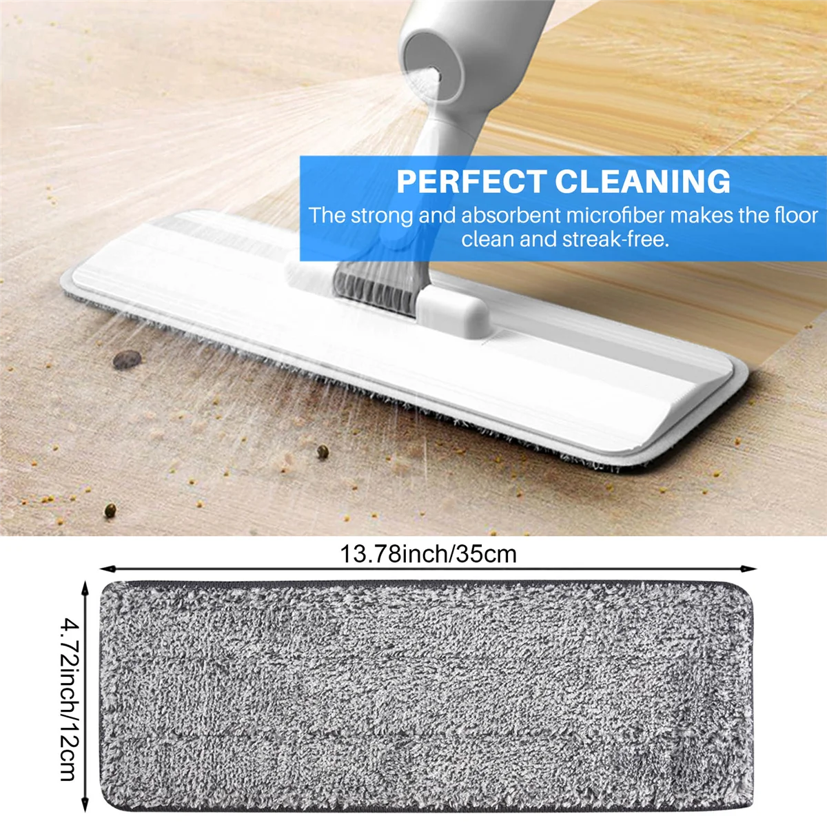 

A010 10PCS Microfiber Mop Pads House Kitchen Floor Cleaning Flat Mop Cloth Home Bathroom Replacement Mops Floor Cleaning Tools L