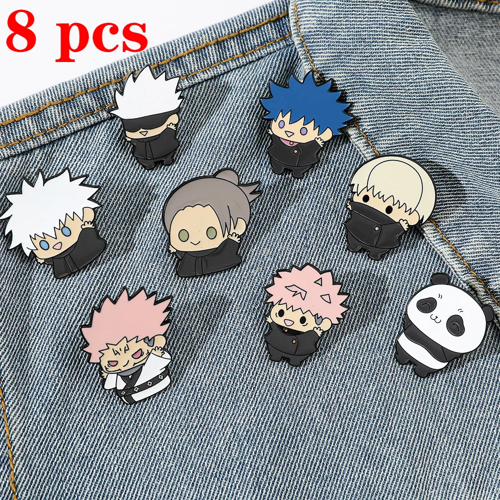 Jujutsu Kaisen Anime Cute Gojo Satoru Hard Enamel Pin Badge Brooch DIY Friends Collar Lapel Pin Gift Jewelry Brooch Accessories