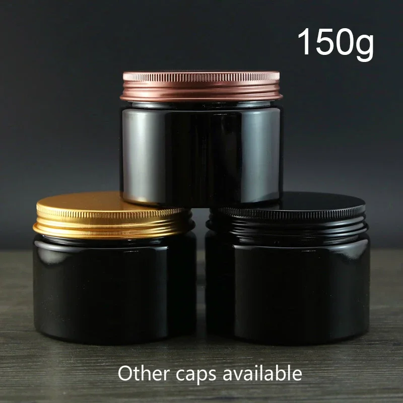 150g Black Plastic Empty Jar Cosmetic Container Body Cream Lotion Spice Candy Sugar Tea Refillable Bottle