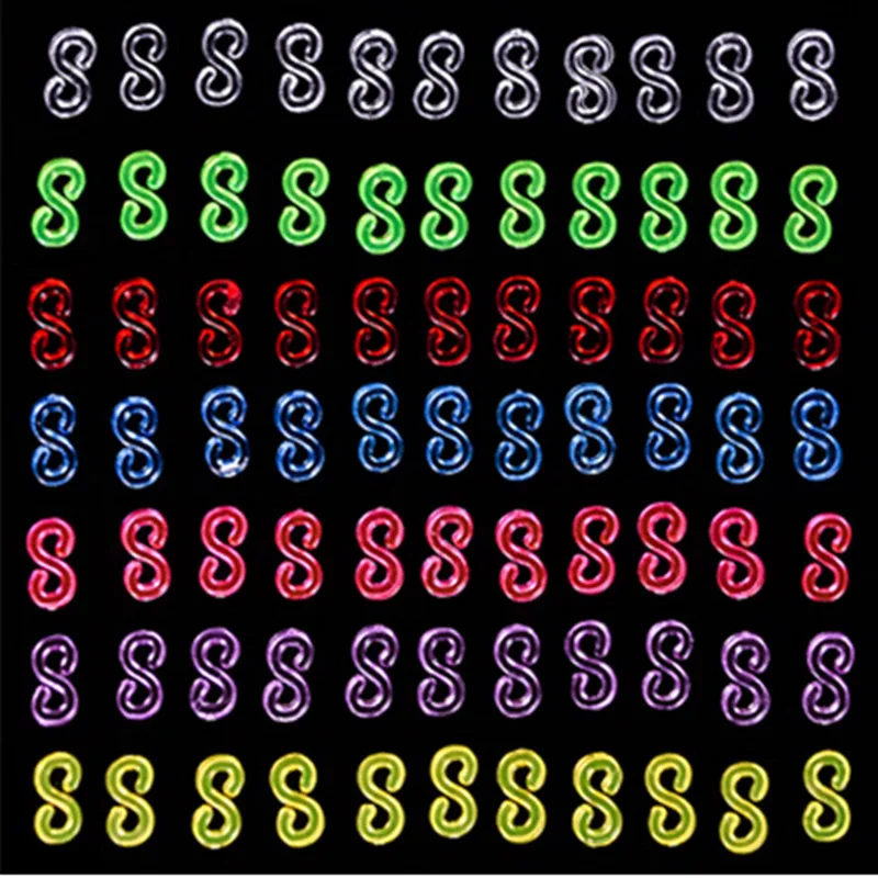 48/100/300/500/2000 pçs kits de elásticos de tear transparente s-clipes para diy tear bandas pulseira encantos accessaries brinquedos para meninas