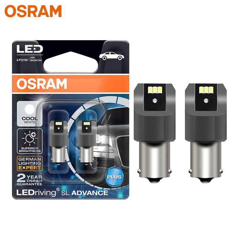 OSRAM Upgrade LED Signal Light S25 P21W Cool White LEDriving SL Advance LED Car Fog Bulb Brake Position Stop Lamp Bulb Replace