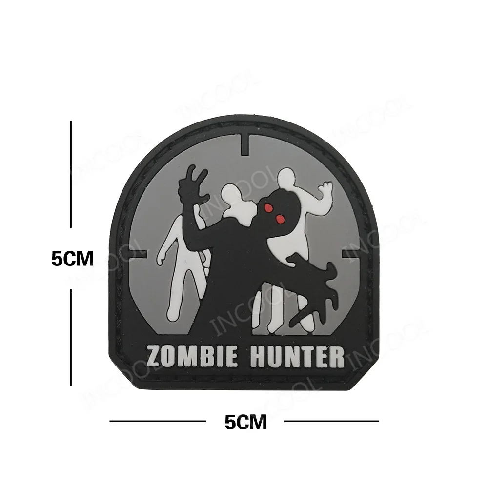 Haftowane naszywki Sniper Zombie Hunter Strip Appliqued PVC Rubber Decorative Chevron Skull Attach For Clothing Cap