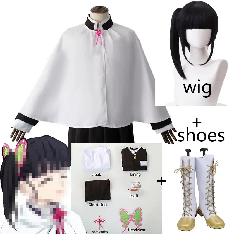 Kanao Tsuyuri Cosplay Kostuum Pruik Voor Volwassen Kinderen Volledige Sets Anime Kimetsu Cosplay Halloween Party Outfit Voor