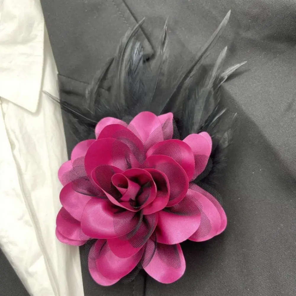 Тканевые аксессуары ручной работы, большая брошь с цветком, костюм, свитер, пальто, ювелирные изделия, значок, аксессуары, брошь на булавке, декор для свадебной вечеринки