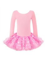 Girls Ballet Tutu Leotard Long Sleeve Shiny Star Print Dance Dress (Toddler/Little Girl/Big Girl)