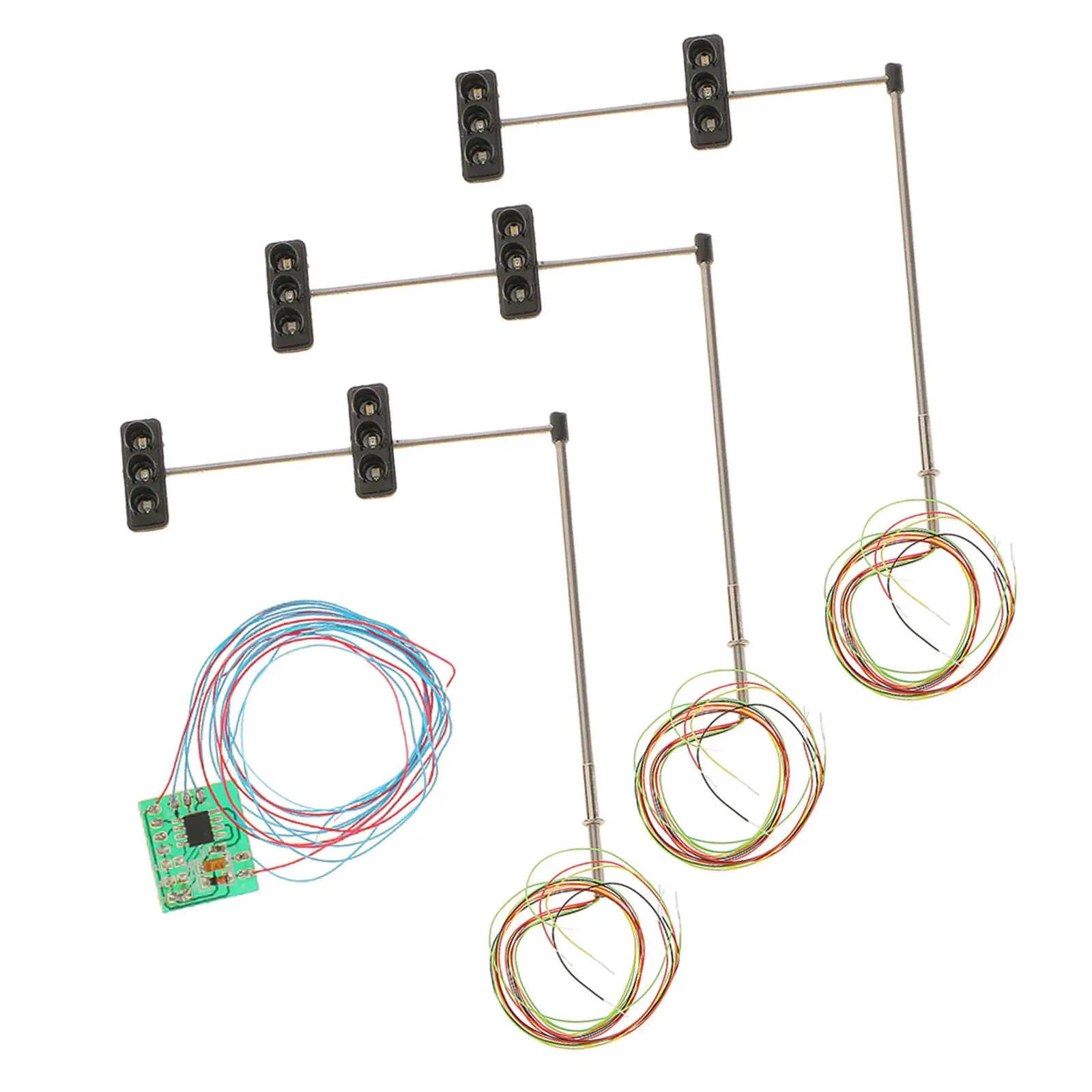 3pcs 70mm Model Traffic Signal Lights 5-6V LED HO OO Train Architecture 4#