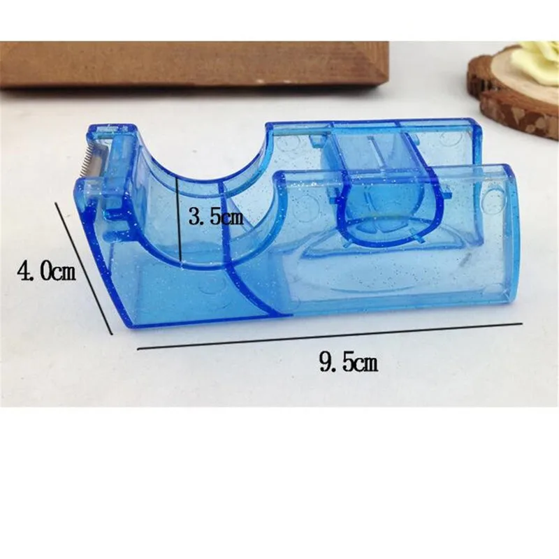 2個の小さなテープディスペンサーポータブルテープホルダーティアスコッチテープカッター接着剤粘着紙マシンベースシートデスクトップカッティング