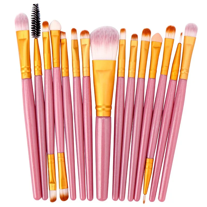 15Pcs /Makeup Brushes Set Eye Shadow Foundation Powder Eyeliner Eyelash Cosmetict Makeup for Face Make Up Brush Tools