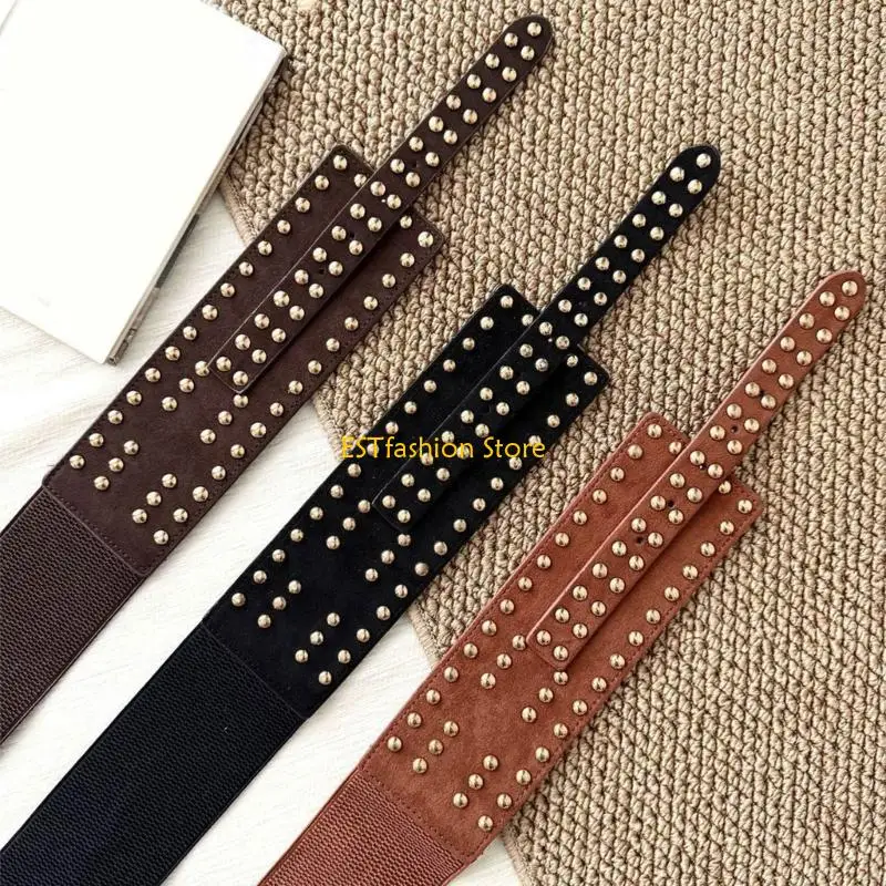 y5gc-gothic-waist-corset-belt-with-metal-studs-adjustable-fit-fashionable-waist-belt-for-party-and-daily-wear