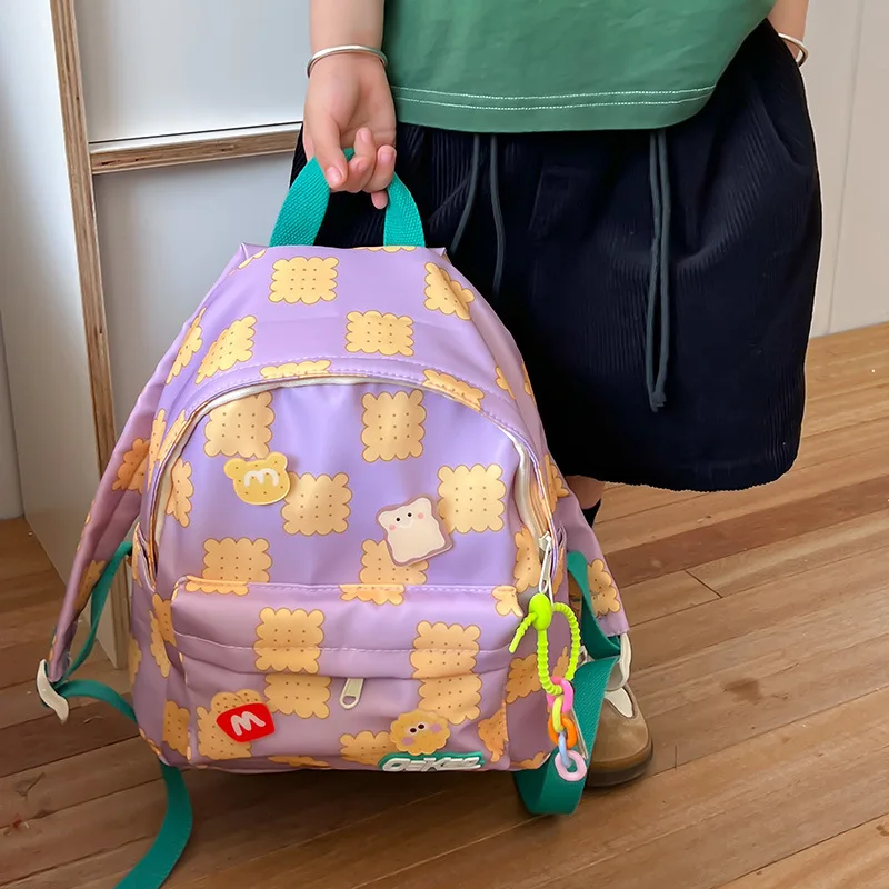 Sac à Dos Polyvalent avec Nom Personnalisé pour Enfant, Lycée, Étudiant, Homme, Dessin Animé, Biscuit, Voyage, Maternelle