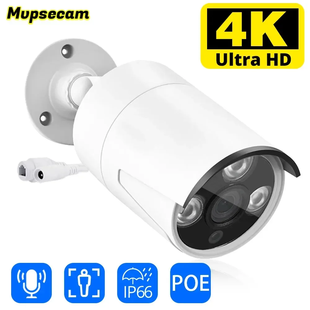 ninivision camera full metal bullet outdoor camera ip poe gravacao de audio visao noturna ir cut cctv camera ip 4k 8mp 01