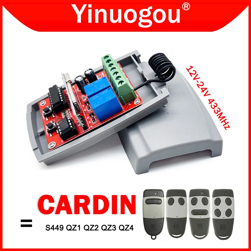 cardin controlo a distancia universal da porta da garagem interruptor abridor transmissor s449 qz2 qz4 qz1 qz3 433mhz 12v24v 01