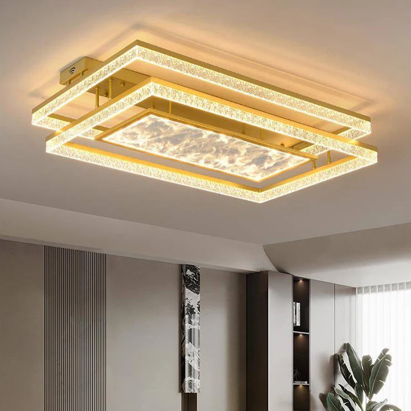 

Modern Luxury LED Ceiling Chandelier Lamps Square High-end Ceiling Pendant Light Home Decoration for Bedroom Dinning Room Indoor