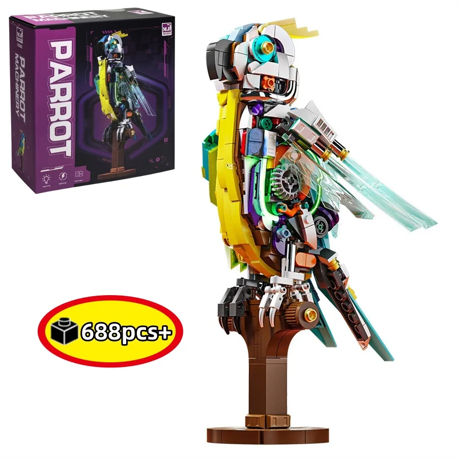 

Creative Mechanical Parrot Bird Animal Assembling Model Building Blocks DIY tabletop decorations Gifts birthday gifts For Kids