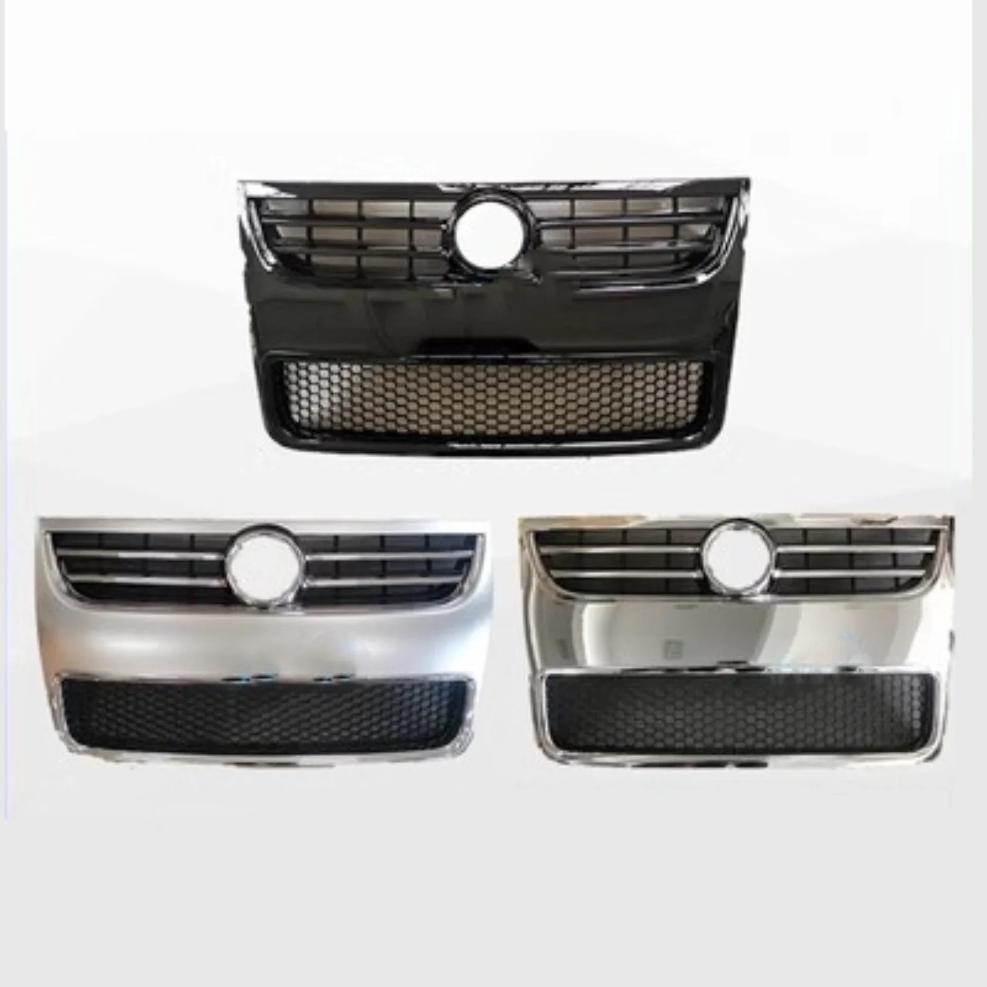 Body Kit Black Top Radiator Grille Grid for Volkswagen vw Touareg 08-10 Full of Chrome Net Car Accessories