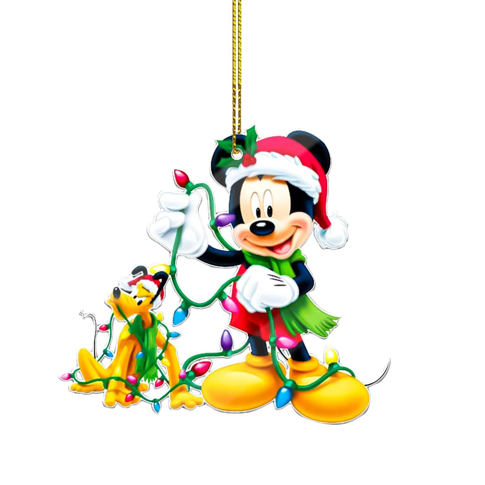 Disney Cartoon Mickey Mouse Minnie Kerstboom Opknoping Acryl Vliegtuig Kerstversiering Kerst Ornament