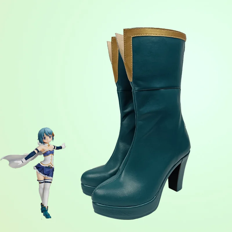 

Puella Magi Madoka Magica Miki Sayaka Cosplay Shoes Boots Anime Halloween PU Leather Boots