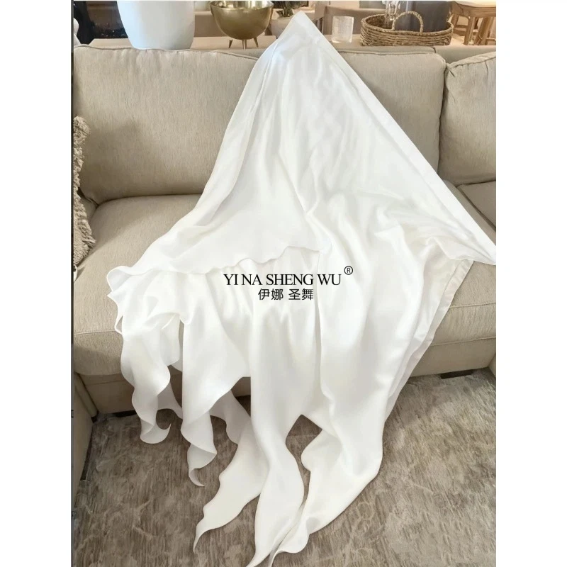 Bandeiras flexíveis de adoração de dança de louvor propético, andorinha de igreja, bandeira de cauda de 3 camadas, streamer de seda real, retângulo, bandeiras de ministério de dança