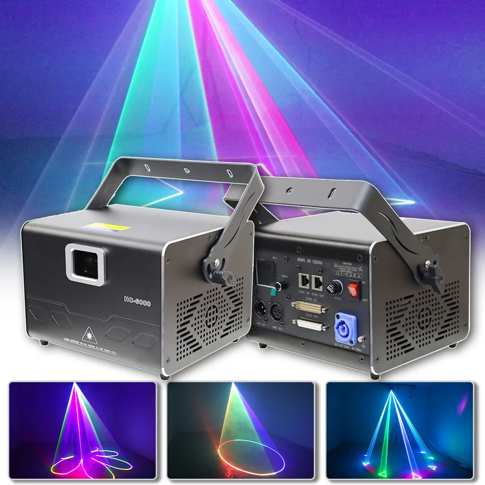 

New Rj45 ILDA Interface RGB 6w Laser Laser Light Projector Professional 3D Animation Laser Scanner DJ Disco Party Christmas